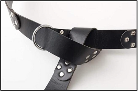 Studded Leather Ring Belt