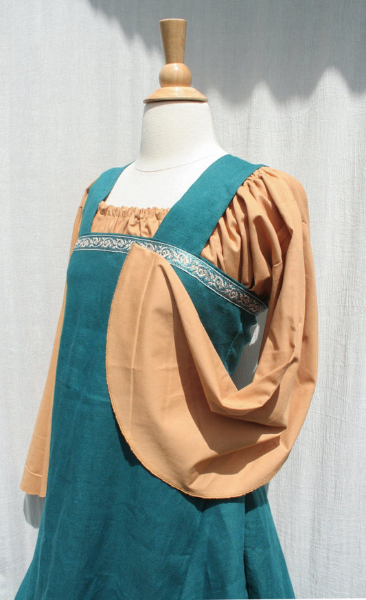 Custom Fitted Viking Apron Dress with Trim