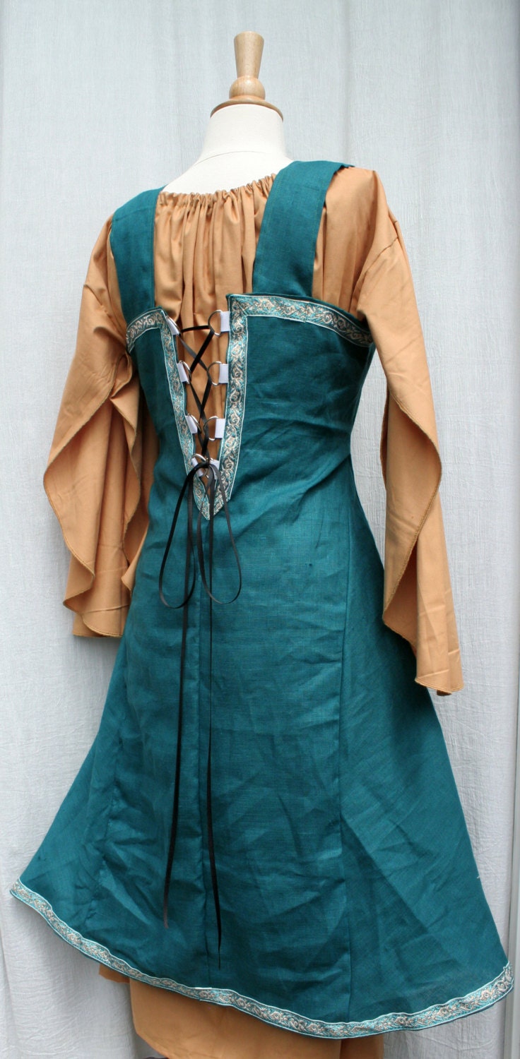 Custom Fitted Viking Apron Dress with Trim