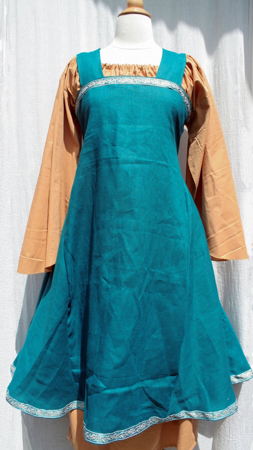 Custom Fitted Viking Apron Dress with Trim