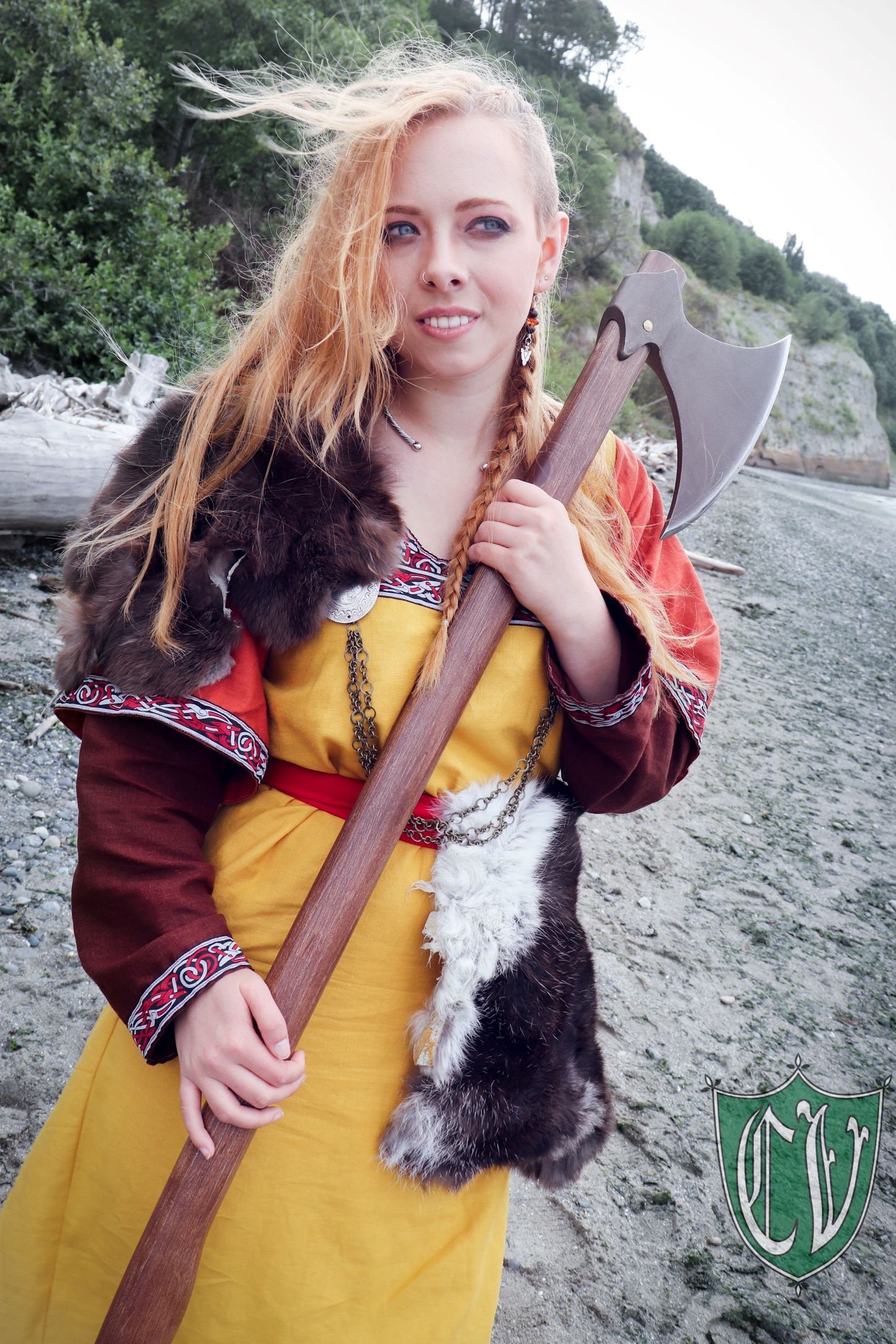 Custom Viking Apron Dress with Trim