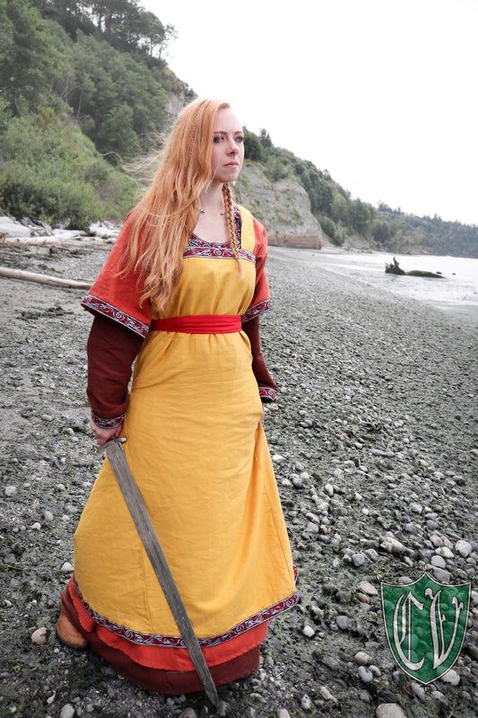 Custom Viking Apron Dress with Trim
